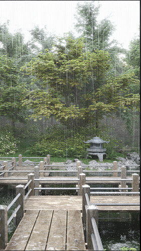 Japanese Garden Downpour