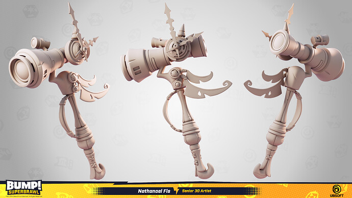 MamaBrigitte SteamPunk Staff_Artstation_Sculpt_01