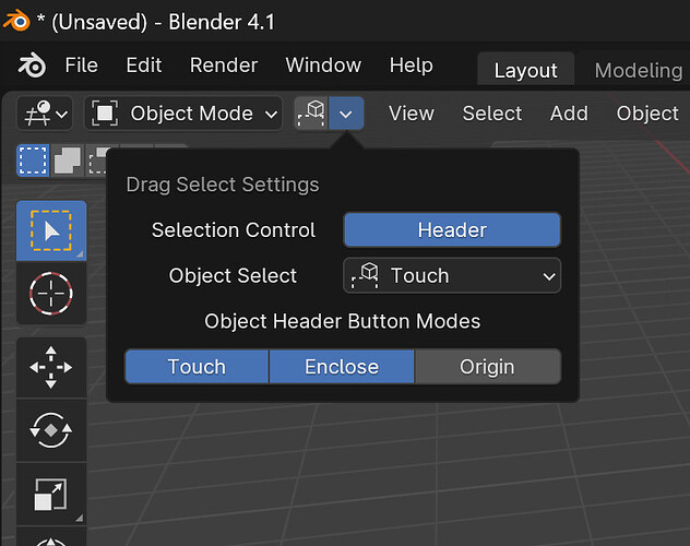 header on object