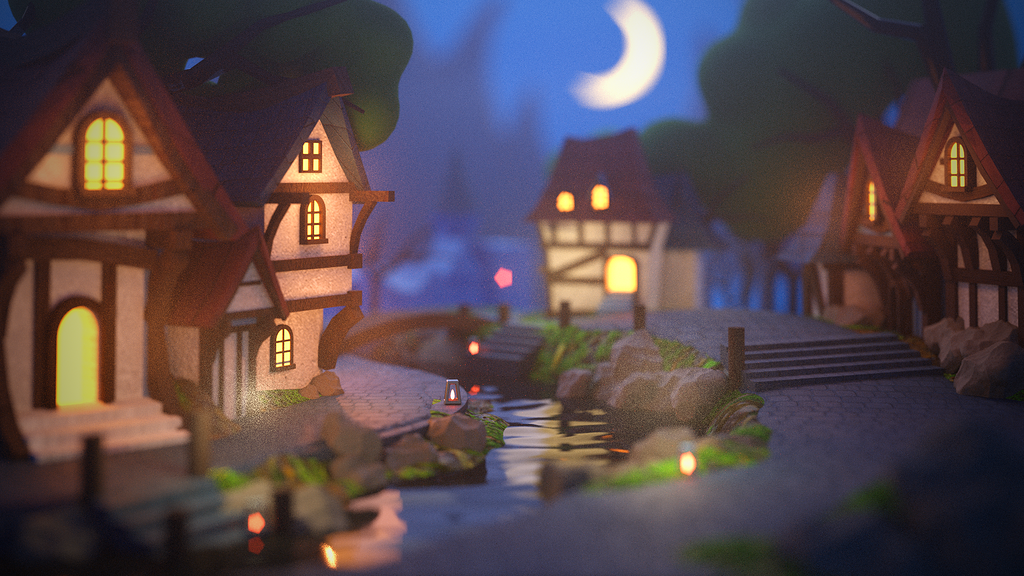 Fantasy river village - Finished Projects - Blender Artists Community