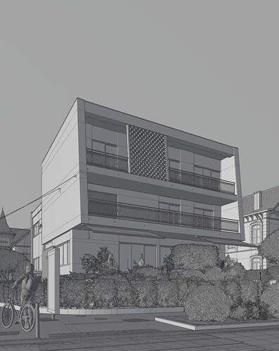Villa La Perrinière - viewport wireframe