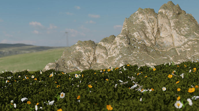 landscape with flower