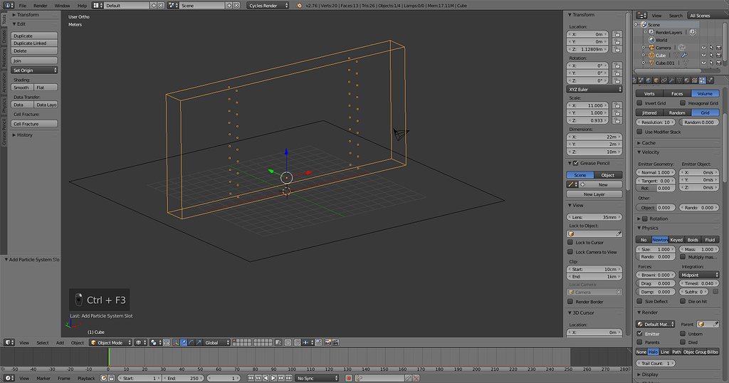Need help making cube particle wall with molecular script. - Particles ...