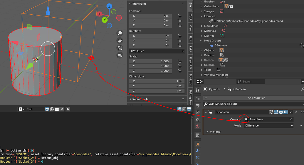 Making Boolean modifier with Geonodes. Bugs? - Python Support - Blender ...