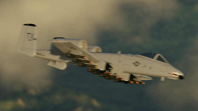 A10 thunderbolt render #12 motion blur airplane