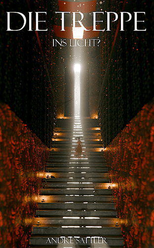Die Treppe mit Schriftzug