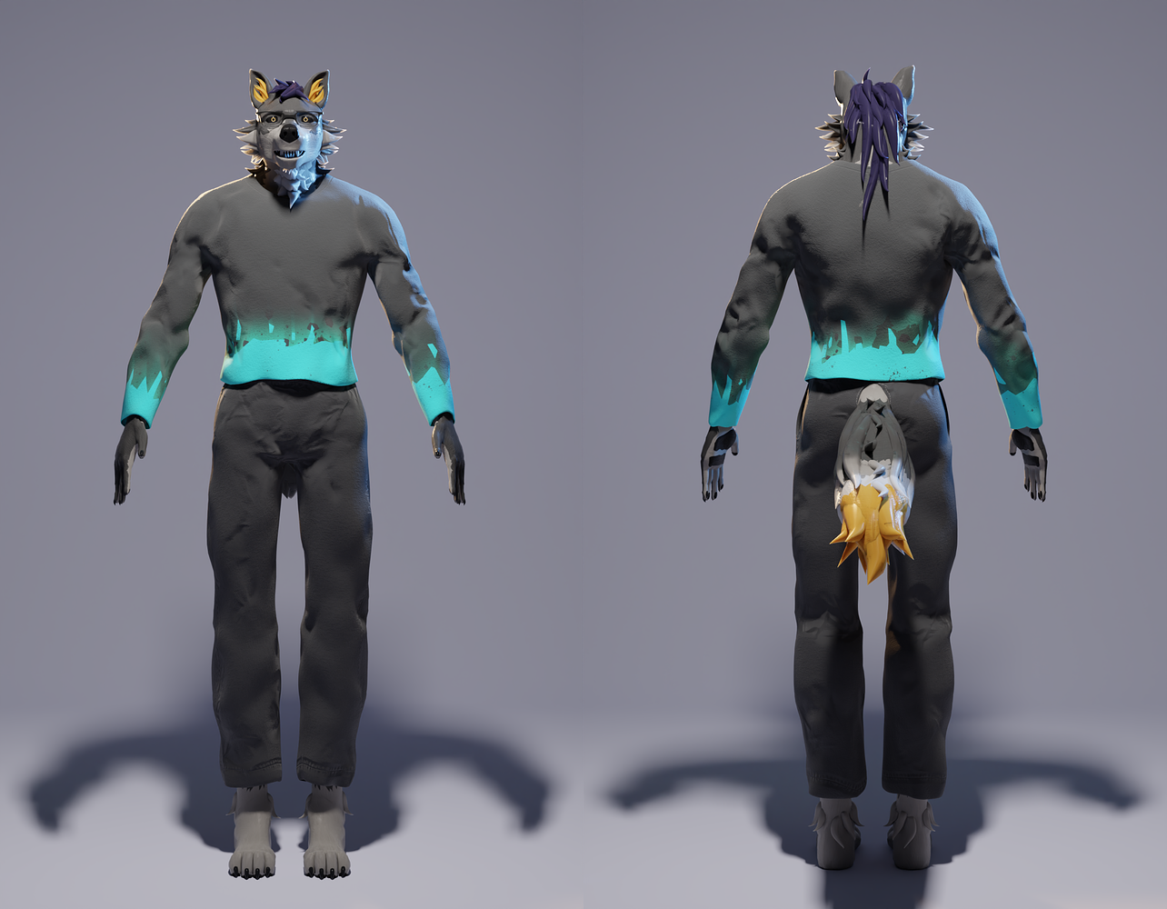 Anthro Wolf character model - Finished Projects - Blender Artists Community