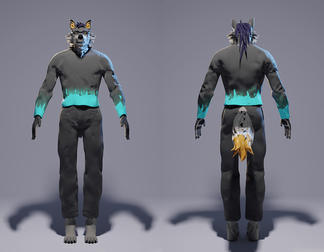 Anthro Wolf character model - Finished Projects - Blender Artists Community