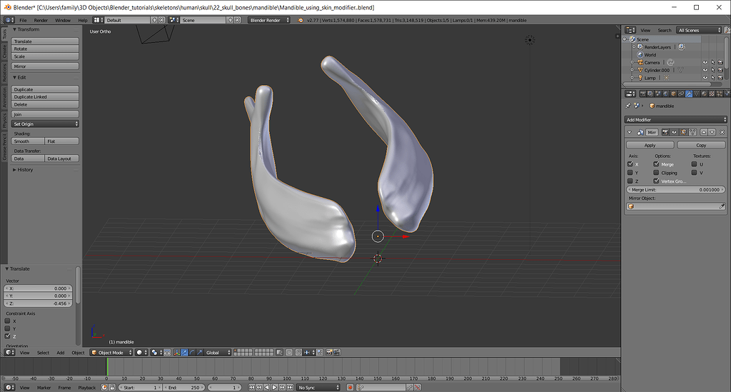 Tilted mirror plane for mirror modifier - Basics & Interface - Blender ...