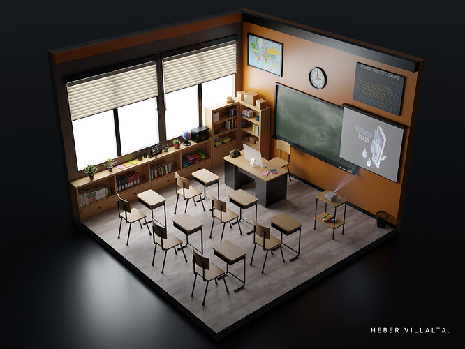 Render 01 Salon de Clases