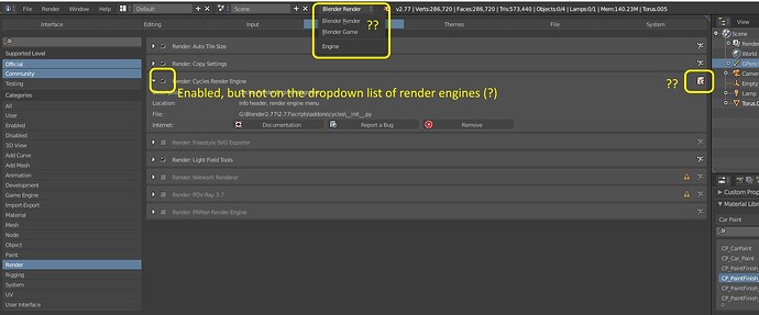 Cycles Enabled but not Listed?? - Lighting and Rendering - Blender ...