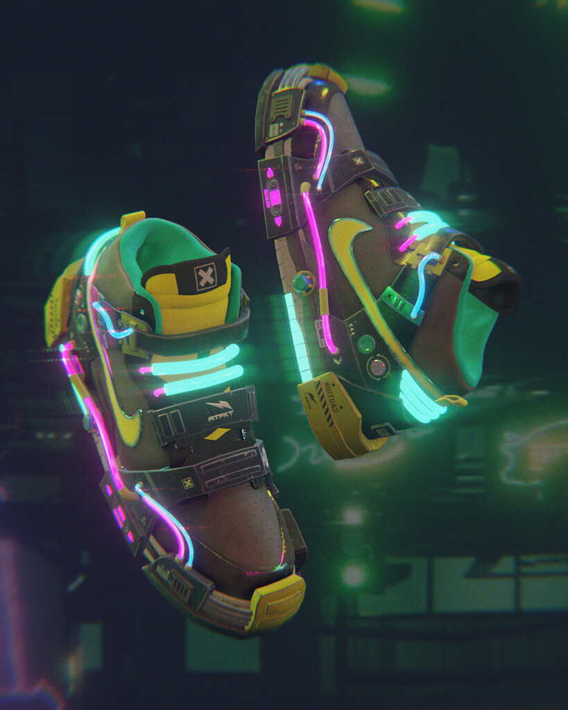 Cyberpunk 2077 sneakers concept - Finished Projects - Blender Artists ...