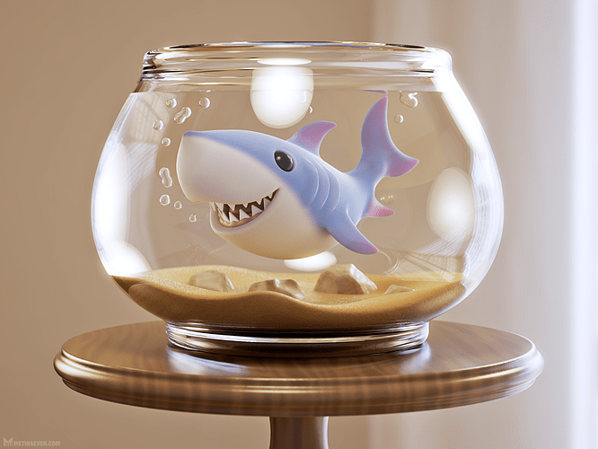 metin-seven_realistic-3d-illustrator-visualizer_goldfish-bowl-baby-shark