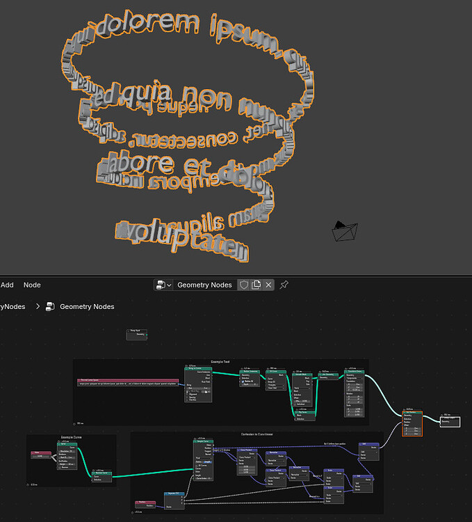 How can I make a spiral text using Geometry Nodes - Modeling - Blender ...