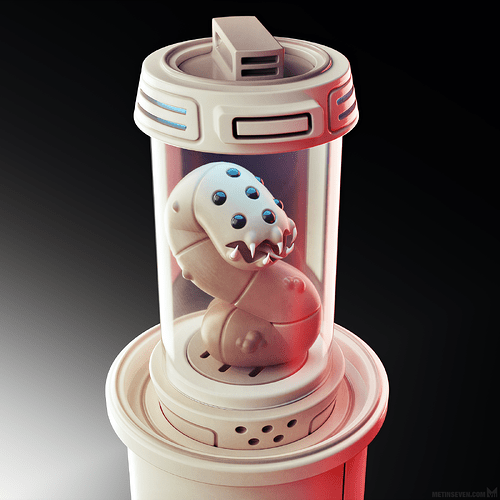 metin-seven_stylized-3d-illustrator-character-designer_alien-worm-capsule