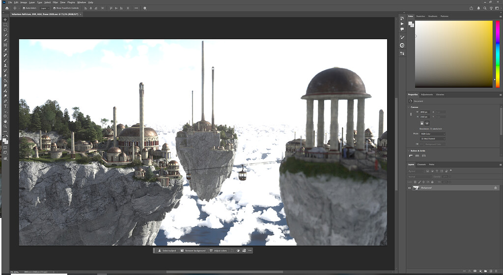 Point of exporting in EXR (32 bit) for post processing, when I end up ...