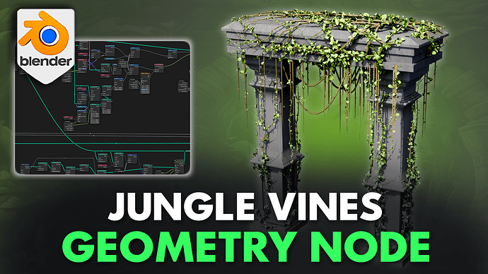 Blender 4 Jungle Vines Geometry Node 16.9