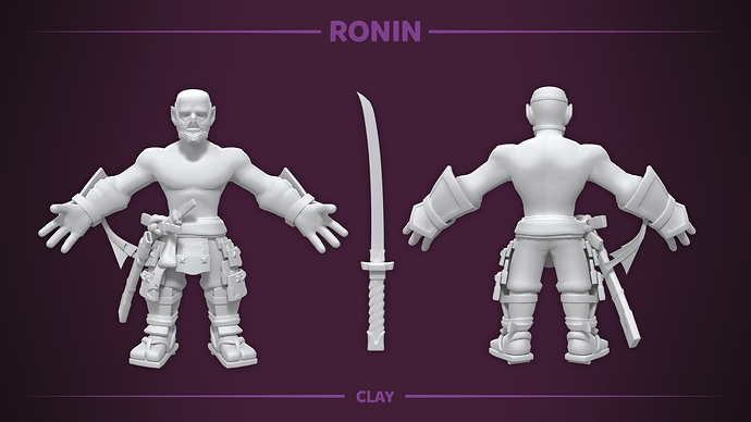 Ronin_T_Pose_Clay_Render