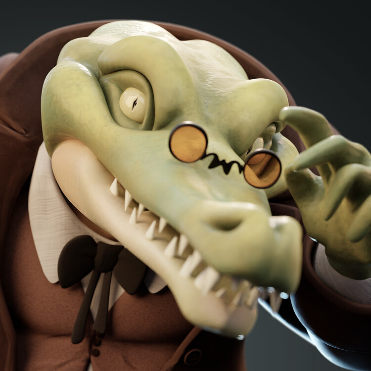 Prof. Croco Character Design - Finished Projects - Blender Artists 