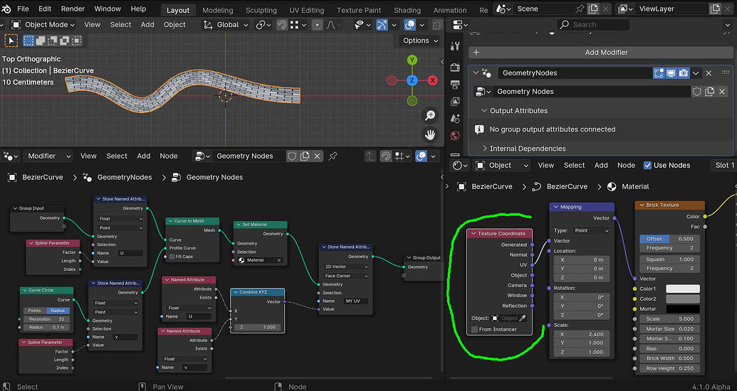 Is there a way to set the UV map of say a pipe generated in Geometry ...