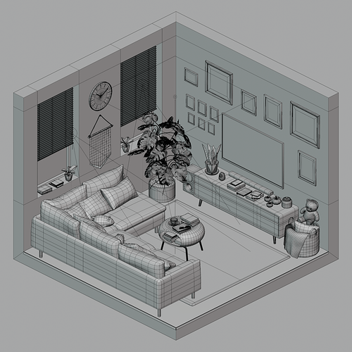 egneva_designs_isometric living room wireframe