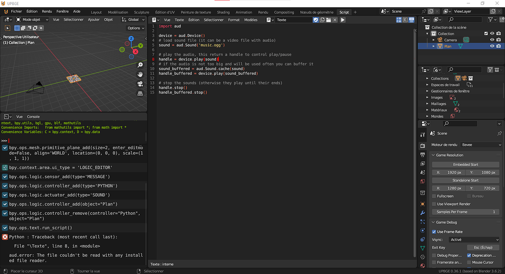 Problème d'Audio - Python Support - Blender Artists Community