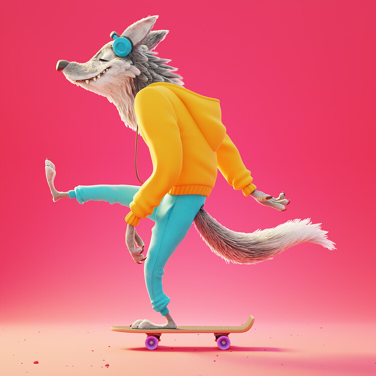 Skating Wolf (Animation Loop) - Finished Projects - Blender Artists ...