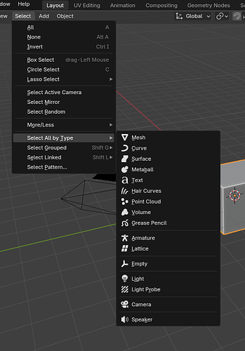 Select by type - Basics & Interface - Blender Artists Community