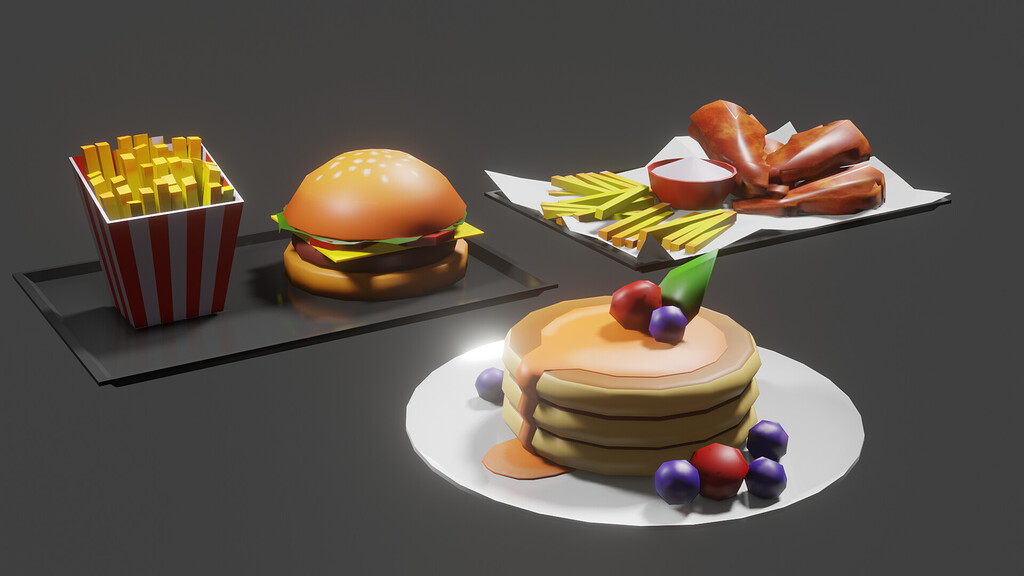 Low poly food - Finished Projects - Blender Artists Community