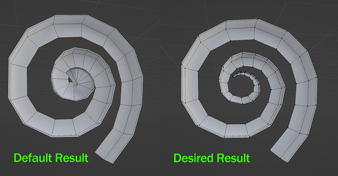 Shrink extruded edge as spiral gets smaller proportionally - Modeling ...