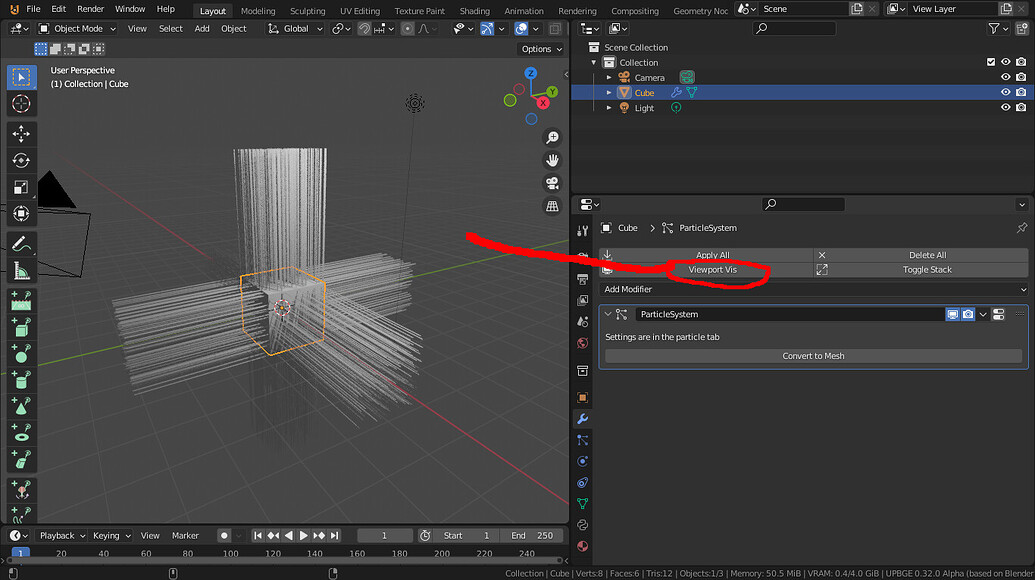 Hair particles doesn't show up in object mode - Particles and Physics ...
