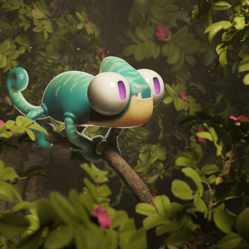 chameleon-gabriel-barral-barralgabriel-3D-cute-stylized-art-render-blender-reptile-Pierre-Blanchon-low-poly