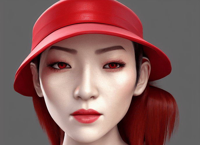 stunning_render_portrait_of_a_beautiful_oriental_woman_with_red_hair_wearing_a_hat_her_eyes_are_green.4_k_daz_octane_zbrush_maya_8_k_artstati-W_704_-n_8_-i_-S_17849005_ts-1660245107_idx-1