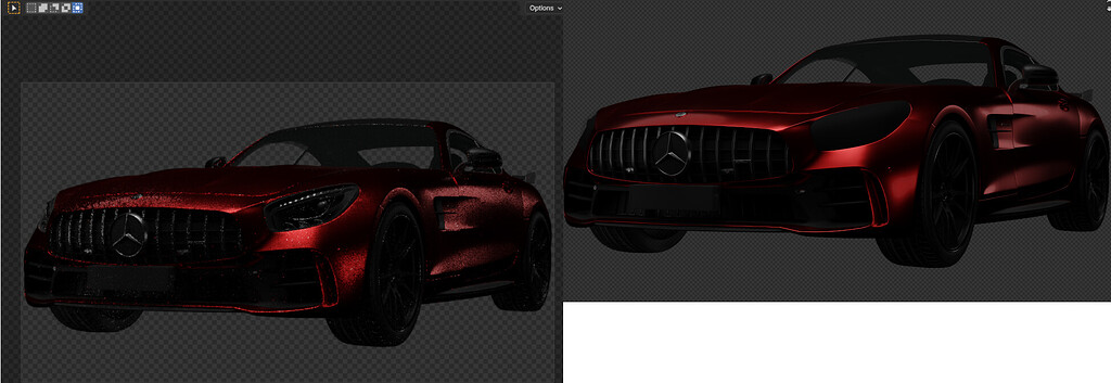 Not Rendered Backround Transparent material not rendering compared to rendered image via ...