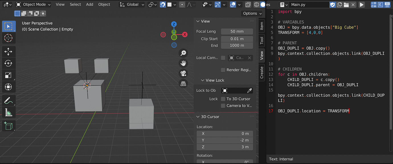 Problems when duplicating parented objects - Python Support - Blender ...