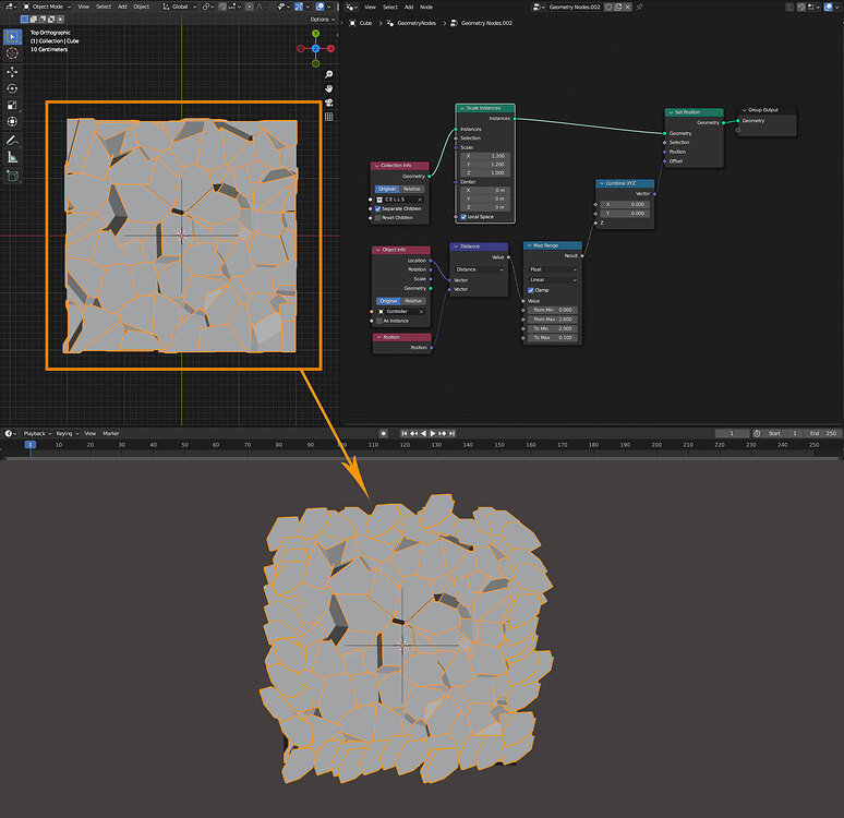 Cell Fracture using controller and Geometry nodes - Particles and ...