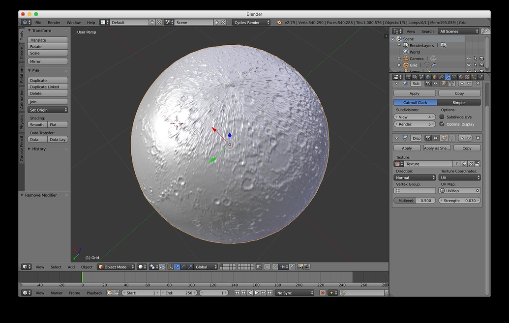 Correctly Applying Displacement Maps To Spheres - Modeling - Blender ...