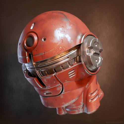 metin-seven_3d-hard-surface-modeler-toy-designer_science-fiction-robot-head_weathered