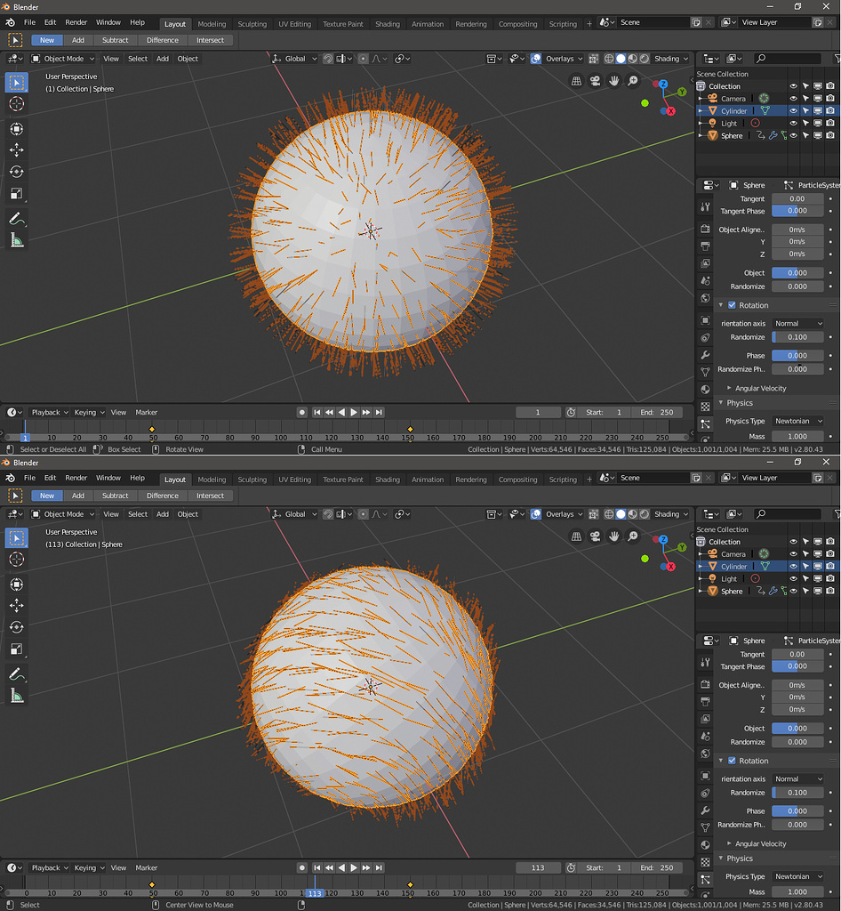 Hair simulation random rotation problem - Particles and Physics ...
