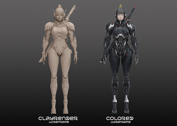 Cyberpunk-character-WIREFRAME