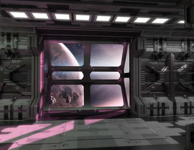 Spaceship corridor scene