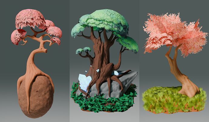 A set of stylized trees - Finished Projects - Blender Artists Community