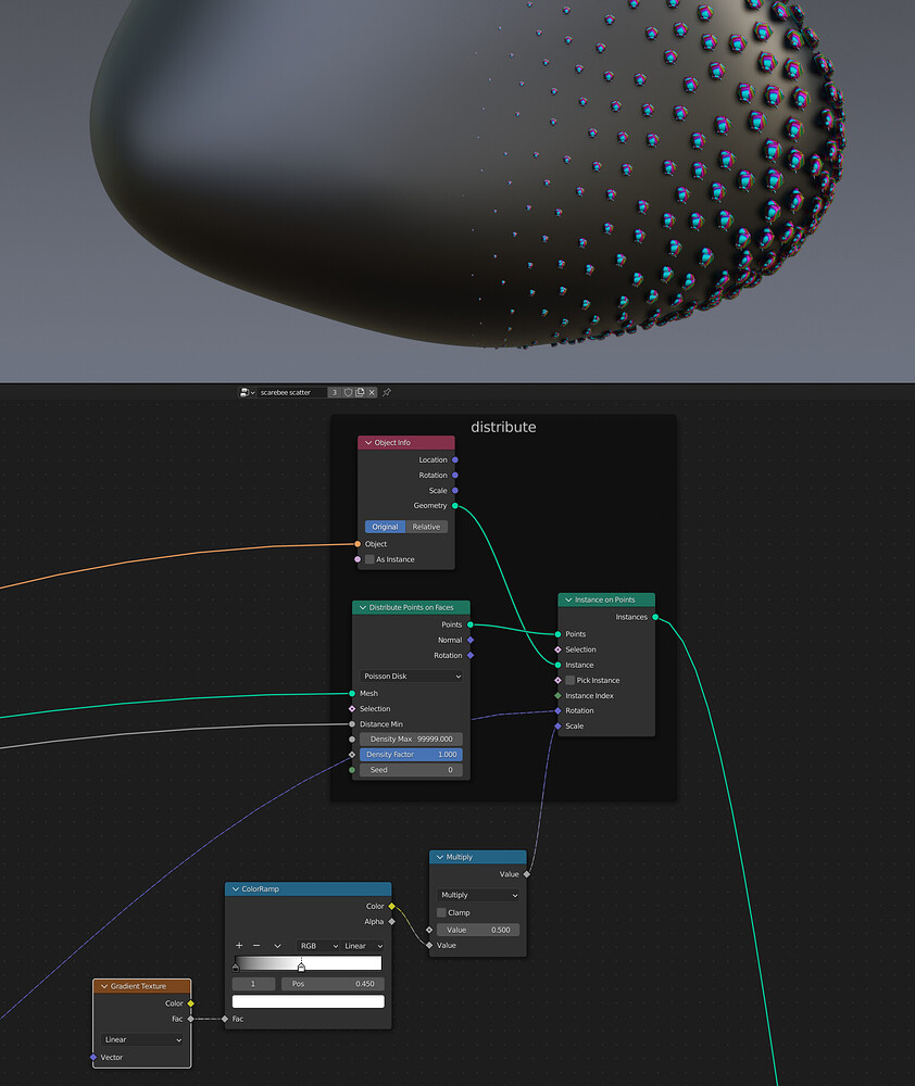 Geometry nodes, how to control a gradient texture node - Materials and ...