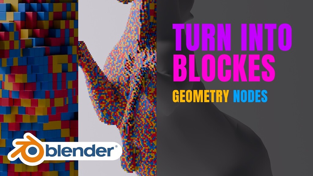 Turn Any 3D Model Into Blocks Using Geometry Nodes in Blender | No ...