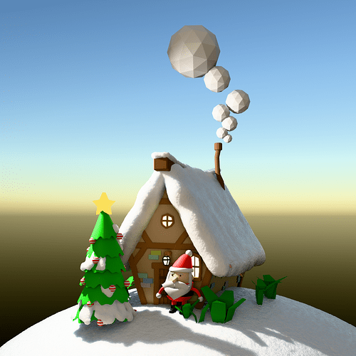 Snowy christmas cottage