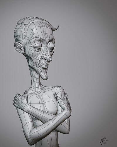 3D Portrait 11 - Performance Artist - Wireframe (small)