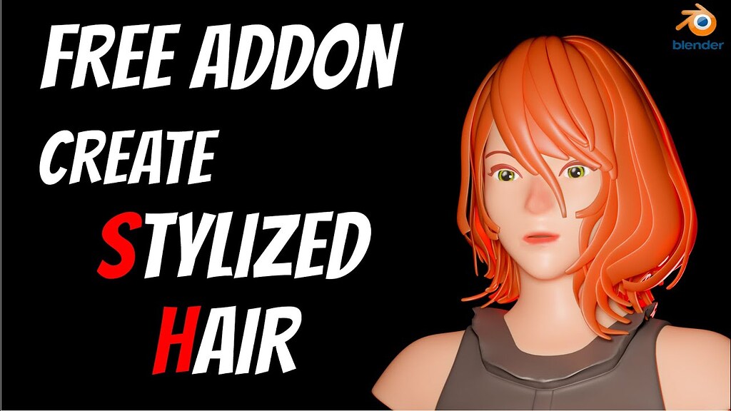 Blender  Free Stylized Hair Addon Introduced - Urdu/Hindi - Finished  Projects - Blender Artists Community