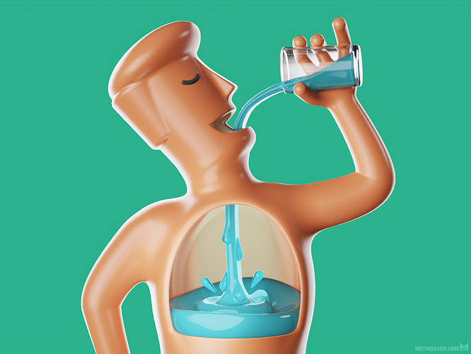 metin-seven_stylized-3d-illustrator-cartoon-character-designer_drinking-liquid-medicine