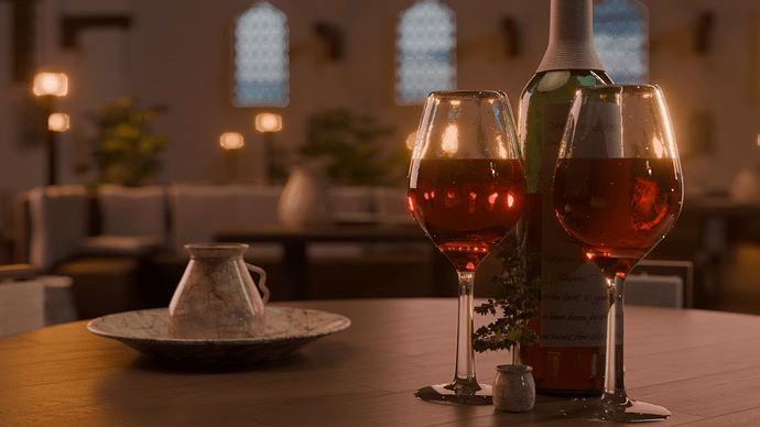 Wine glass render full HD