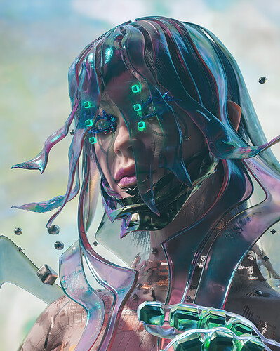 glitch girl render detail